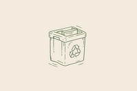 Box with recycle icon sketch green illustrated. AI generated Image by rawpixel.