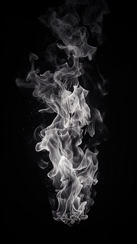 A white fire motion black smoke.