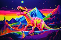 A dinosaur painting purple animal. AI generated Image by rawpixel.