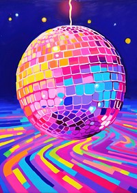 A disco ball nightclub sphere purple. 