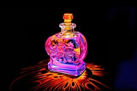 A perfume bottle illuminated creativity cosmetics. 