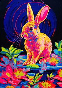 A rabbit painting animal rodent. AI generated Image by rawpixel.