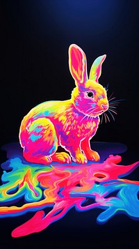 A rabbit animal mammal creativity. AI generated Image by rawpixel.