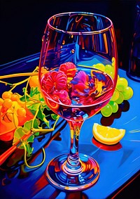 A wine cocktail fruit drink. AI generated Image by rawpixel.