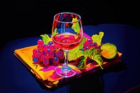 A wine glass fruit drink. AI generated Image by rawpixel.