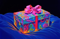 An isolated gift box illuminated celebration anniversary. AI generated Image by rawpixel.