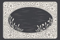 Greek floral frame pattern blackboard graphics.