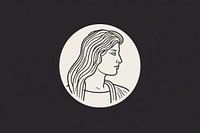Greek woman icon drawing sketch logo.