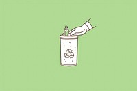 Hand holding can with recycle icon drop to recycle bin green container dynamite. AI generated Image by rawpixel.