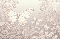Butterfly on flower wallpaper pattern nature.