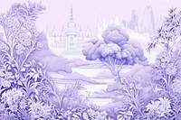Lavender landscape outdoors painting.