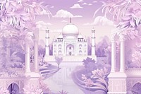 Romance Taj mahal architecture outdoors purple.