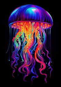 A jellyfish invertebrate illuminated creativity. 