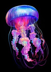 A jellyfish invertebrate translucent transparent. AI generated Image by rawpixel.