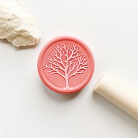 Coral Seal Wax Stamp confectionery dessert circle.