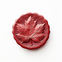 Seal Wax Stamp maple leaf plant food white background.