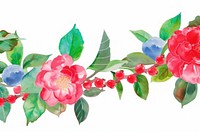 Winterberry and Camellia pattern flower nature.