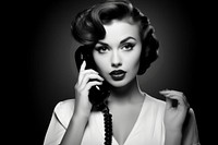 Woman is talking on phone portrait glamour adult.