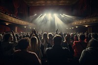 Crowd of people applauding at theater nightlife concert adult. AI generated Image by rawpixel.