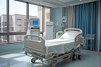 Empty hospital room with medical supplies architecture furniture building. AI generated Image by rawpixel.