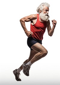 Old man athlete running footwear adult white background.