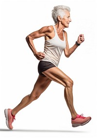 Old woman athlete running footwear jogging adult.