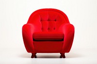 Modern red armchair furniture white background comfortable.