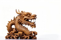 A chinese dragon tradition wood white background. AI generated Image by rawpixel.