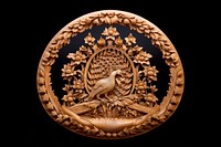 A peacock wood art representation. 