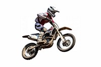 A man riding motorcross motorcycle motocross vehicle helmet.