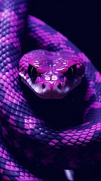  A purple snake reptile animal poisonous. AI generated Image by rawpixel.