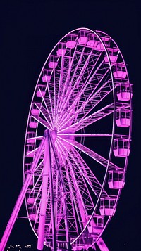  An amazing purple ferris wheel architecture illuminated recreation. AI generated Image by rawpixel.