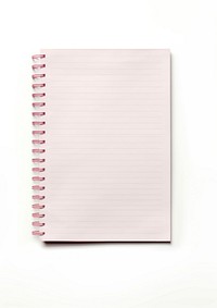 An empty pink notebook paper diary page publication.