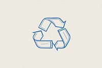 Recycle icon symbol line blue. AI generated Image by rawpixel.