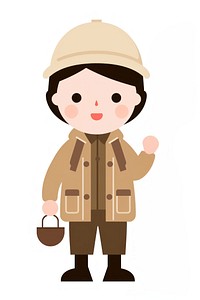 Flat design character boy fisherman cartoon helmet cute.