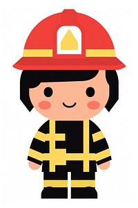Flat design character firefighter cartoon hardhat helmet.