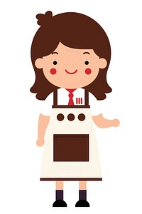 Flat design character girl barista cartoon white background happiness.