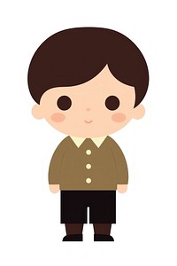 Flat design character kid cartoon cute white background.