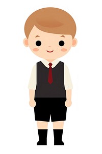 Flat design character kid cartoon cute tie.