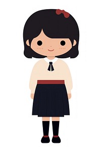 Flat design character kid miniskirt cartoon cute.