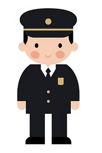 Flat design character postman officer cartoon white background.