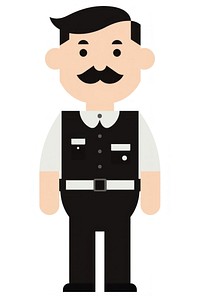 Flat design character Security guard security cartoon white background.