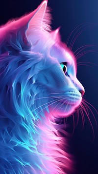 3d illustration of a cat animal mammal purple.