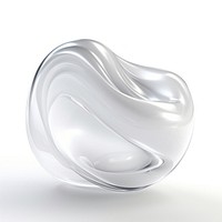 Wavy shape abstract sphere white.