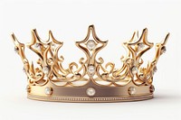 Crown jewelry gold white background.