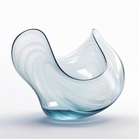 Wavy shape white glass vase.