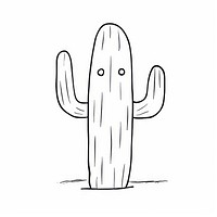 Cactus sketch drawing line.