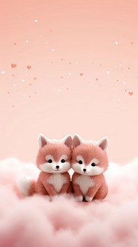 Cute 2 foxes animal mammal toy.