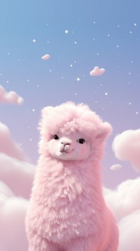 Cute alpaca cartoon mammal animal.