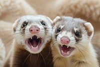 2 ferrets animal mammal cute.